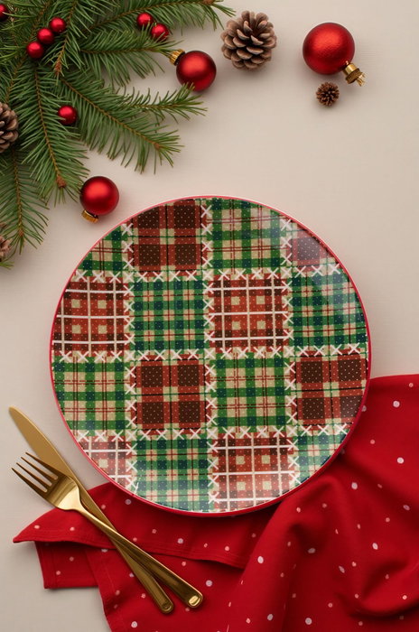 Hermia Juego de Platos de Servicio Navideños de 6 Piezas Multicolor